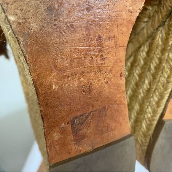 CHLOE Harper Suede Lace up Espadrille Wedge Sandals - Picture 10 of 11